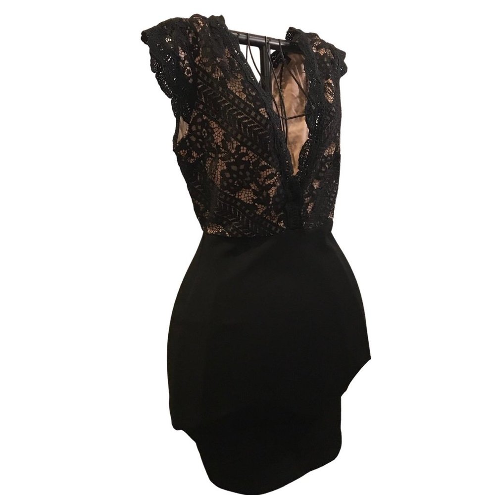 Haute Monde Lace Lace Up Body Con Dress
